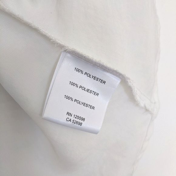 ELLEN TRACY Sheer White Long Sleeve V-Neck Blouse Gold Accents Loose size S - Picture 8 of 9